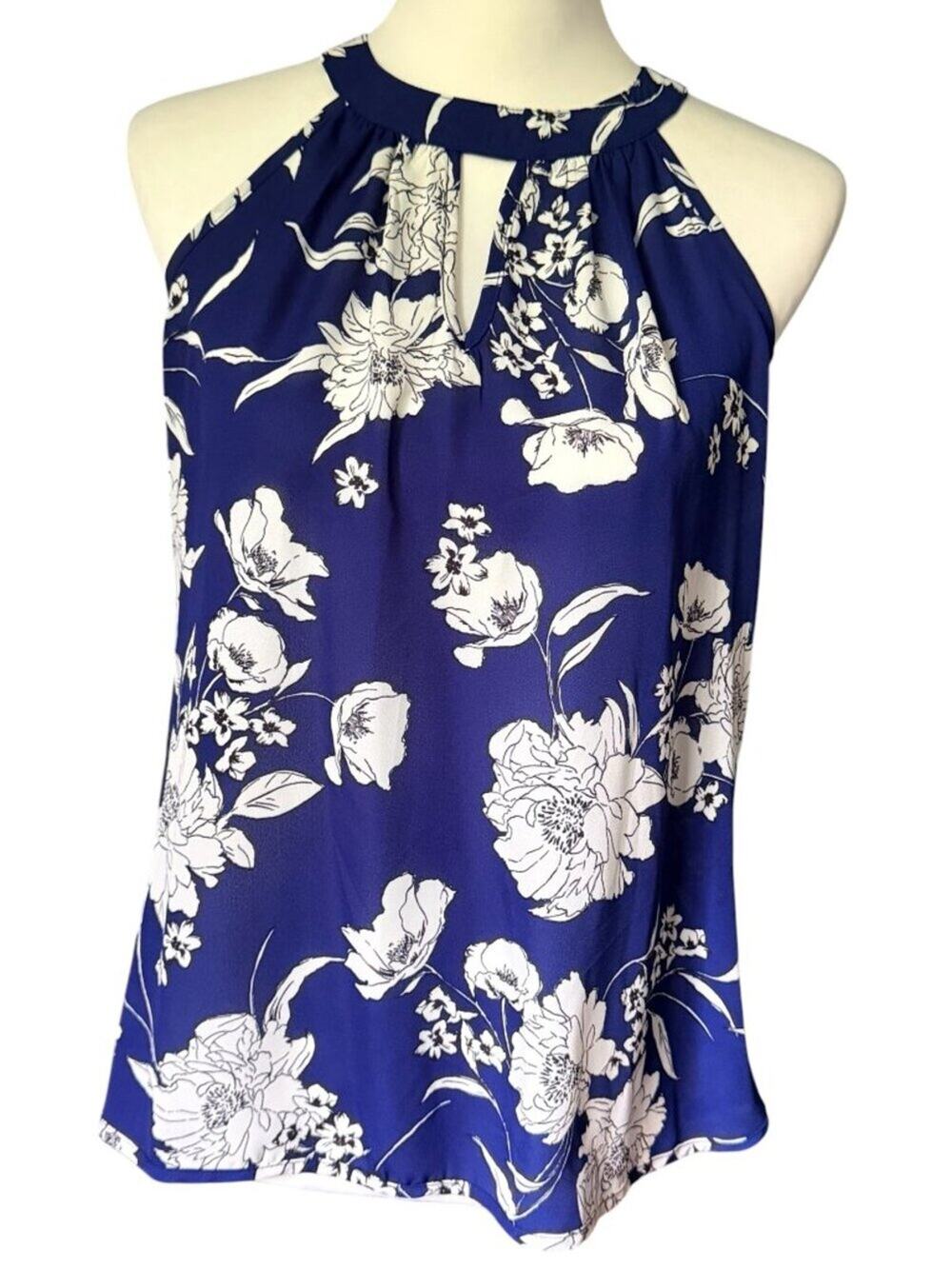 Papermoon Sleeveless Top Size XS Blue White